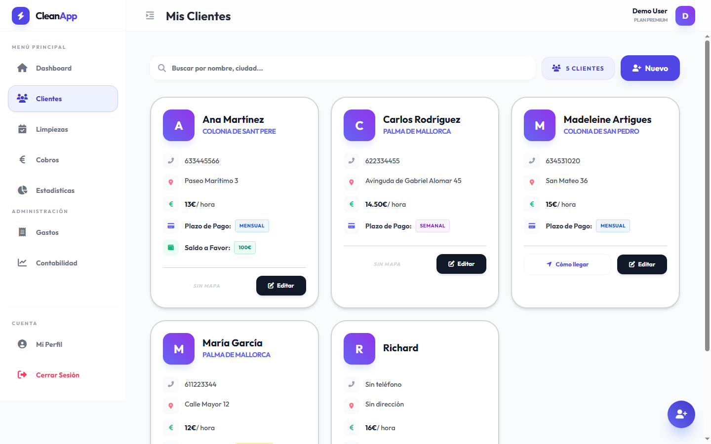 CleanApp Clients Real Screenshot